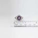 Rare 3.61ct t.w. 1930's Hexagon Amethyst & Old European Cut Diamond Filigree Ring Platinum