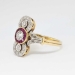 Fantastic .42ct t.w. Rare 1920's Ruby & Old Cut Diamond Ring 18k/Platinum