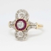 Fantastic .42ct t.w. Rare 1920's Ruby & Old Cut Diamond Ring 18k/Platinum