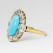 Sensational Victorian Turquoise & 1.60ct t.w. Old European Cut Diamond Ring 18k