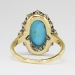 Sensational Victorian Turquoise & 1.60ct t.w. Old European Cut Diamond Ring 18k