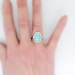 Sensational Victorian Turquoise & 1.60ct t.w. Old European Cut Diamond Ring 18k