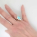 Sensational Victorian Turquoise & 1.60ct t.w. Old European Cut Diamond Ring 18k