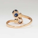 Antique Victorian 1890's Blue Sapphire & Old Mine Cut Diamond Bypass Engagement Birthstone Anniversary 18k Rose Yellow Gold