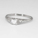 Elegant Understated 1940's .30ct t.w. Square Emerald Cut Diamond Engagement Ring Platinum