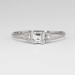 Elegant Understated 1940's .30ct t.w. Square Emerald Cut Diamond Engagement Ring Platinum