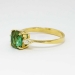 Beautiful Estate 1.39ct t.w. Cushion Cut Green Tourmaline & Pear Diamond Three Stone Ring 18k