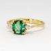 Beautiful Estate 1.39ct t.w. Cushion Cut Green Tourmaline & Pear Diamond Three Stone Ring 18k