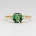 Beautiful Estate 1.39ct t.w. Cushion Cut Green Tourmaline & Pear Diamond Three Stone Ring 18k