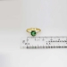 Beautiful Estate 1.39ct t.w. Cushion Cut Green Tourmaline & Pear Diamond Three Stone Ring 18k