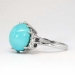 Vintage Turquoise Diamond Ring Circa 1950's Robin's Egg Blue Turquoise & Diamond Ring Platinum