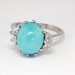 Vintage Turquoise Diamond Ring Circa 1950's Robin's Egg Blue Turquoise & Diamond Ring Platinum