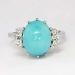 Vintage Turquoise Diamond Ring Circa 1950's Robin's Egg Blue Turquoise & Diamond Ring Platinum