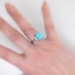 Vintage Turquoise Diamond Ring Circa 1950's Robin's Egg Blue Turquoise & Diamond Ring Platinum