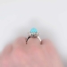 Vintage Turquoise Diamond Ring Circa 1950's Robin's Egg Blue Turquoise & Diamond Ring Platinum