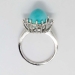 Vintage Turquoise Diamond Ring Circa 1950's Robin's Egg Blue Turquoise & Diamond Ring Platinum