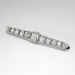 Sensational 1920's 2.15ct t.w. Huge Old Cushion Cut Diamond Bar Pin Platinum/14k