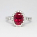 Museum Quality 2.86ct t.w. Natural Red Spinel & Diamond Halo Ring Platinum