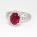 Museum Quality 2.86ct t.w. Natural Red Spinel & Diamond Halo Ring Platinum