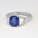 Extraordinary Estate 3.03ct t.w. Cushion Sapphire & Cadillac Diamond Three Stone Ring Platinum