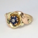 Estate Tiffany & Co. 1950's Sapphire Diamond Floral Design Ring Tri Gold 14k