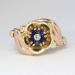 Estate Tiffany & Co. 1950's Sapphire Diamond Floral Design Ring Tri Gold 14k