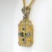 Extraordinary Estate 2.32ct t.w. Ornate Solid Sapphire, Emerald & Diamond Pendant 18k Gold