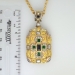 Extraordinary Estate 2.32ct t.w. Ornate Solid Sapphire, Emerald & Diamond Pendant 18k Gold