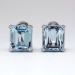 Elegant 5.80ct t.w. Emerald Cut Aquamarine Euro-Back Wedding Earrings 14k