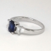 Estate 1.10ct t.w. Emerald Cut Blue Sapphire & Diamond Three Stone Ring 18k