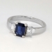 Estate 1.10ct t.w. Emerald Cut Blue Sapphire & Diamond Three Stone Ring 18k