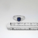 Estate 1.10ct t.w. Emerald Cut Blue Sapphire & Diamond Three Stone Ring 18k