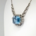 Glorious 1940's 16.61ct t.w. Aquamarine & Diamond Platinum Necklace Pendant