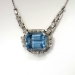 Glorious 1940's 16.61ct t.w. Aquamarine & Diamond Platinum Necklace Pendant