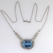 Glorious 1940's 16.61ct t.w. Aquamarine & Diamond Platinum Necklace Pendant