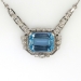 Glorious 1940's 16.61ct t.w. Aquamarine & Diamond Platinum Necklace Pendant