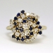 Vintage 1970's 1.22ct t.w. Sapphire & Diamond Spiral Ring 14k