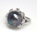 Large 12mm Cultured Tahitian Black Pearl & .16ct t.w. Diamond Sputnik Halo Ring 14k