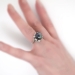 Large 12mm Cultured Tahitian Black Pearl & .16ct t.w. Diamond Sputnik Halo Ring 14k