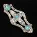 Art Deco Vintage 1930's Opal Old European Cut Diamond Platinum Brooch Pin Pendant