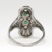 Rare 1930's Art Deco Old European Cut Diamond & Green Emerald Glass Filigree Ring 18k