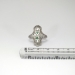 Rare 1930's Art Deco Old European Cut Diamond & Green Emerald Glass Filigree Ring 18k