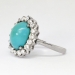 Exceptional 7.48ct t.w. 1970's Robin's Egg Blue Turquoise & Diamond Halo Ring Platinum