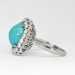 Exceptional 7.48ct t.w. 1970's Robin's Egg Blue Turquoise & Diamond Halo Ring Platinum