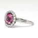 Beautiful 2.40ct t.w. Pink Topaz & Diamond Halo Estate Ring Platinum