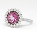 Beautiful 2.40ct t.w. Pink Topaz & Diamond Halo Estate Ring Platinum