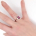 Beautiful 2.40ct t.w. Pink Topaz & Diamond Halo Estate Ring Platinum