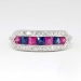 Bright & Beautiful VCA 1ct t.w. Estate Blue Pink Sapphire Filigree Platinum Band Ring