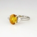 Estate Buttery 3.38ctw Yellow Sapphire & Moon Shape Diamond Ring 18k/Plat