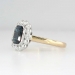 Gorgeous Deep Blue Green Tourmaline & Diamond Halo Ring 14k